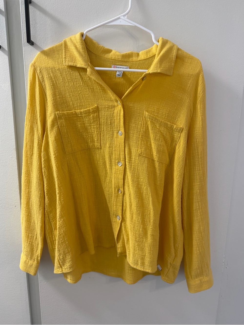 Sisstrevolution / Vissla Sunny Textured Button-Front Shirt - Yellow